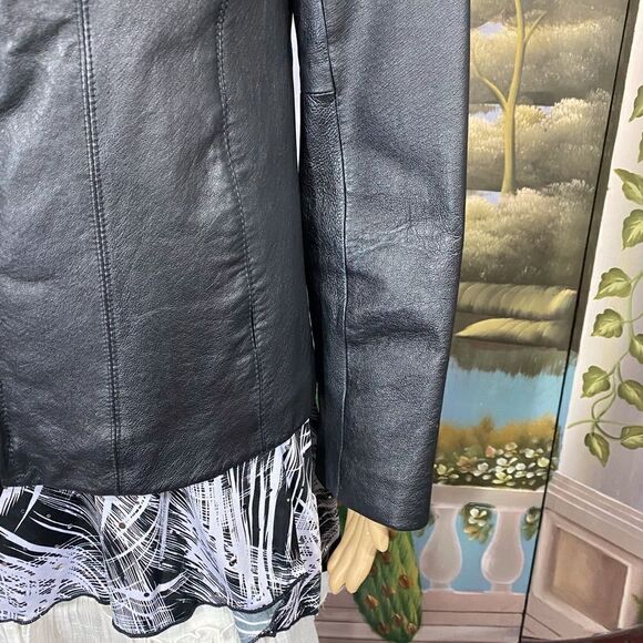 East 5th Black Leather Jacket Small - Picture 7 of 9